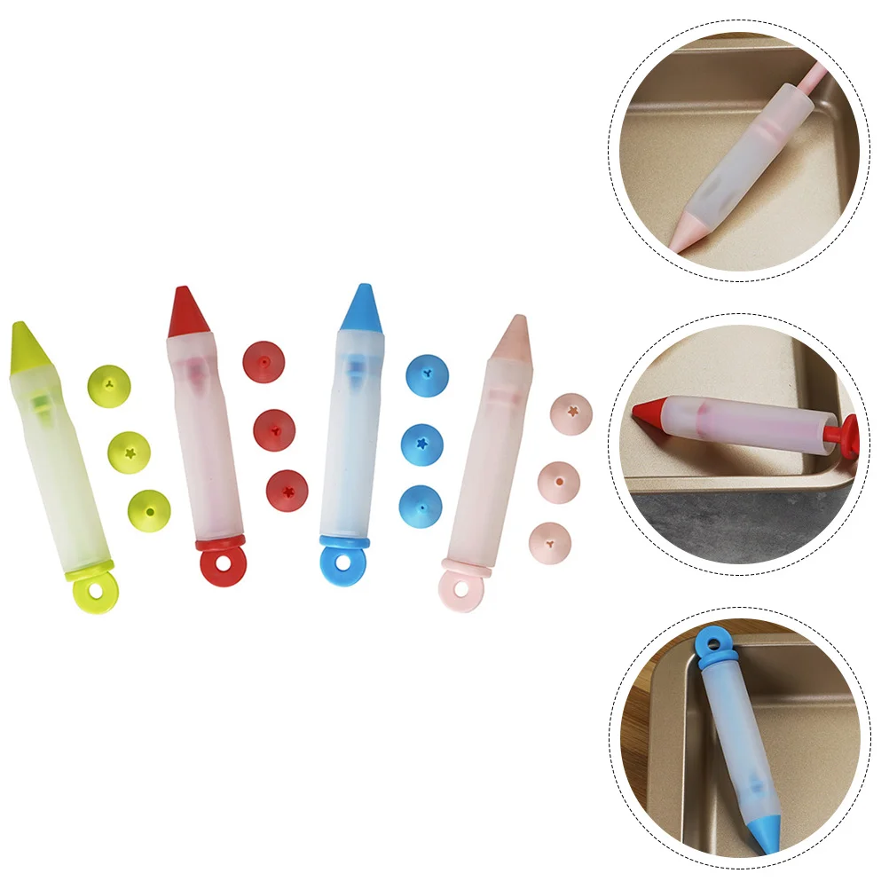 4 Pcs Cream Decorating Pens Cake Supplies Baking Tools Jam Writing Chocolate Dessert