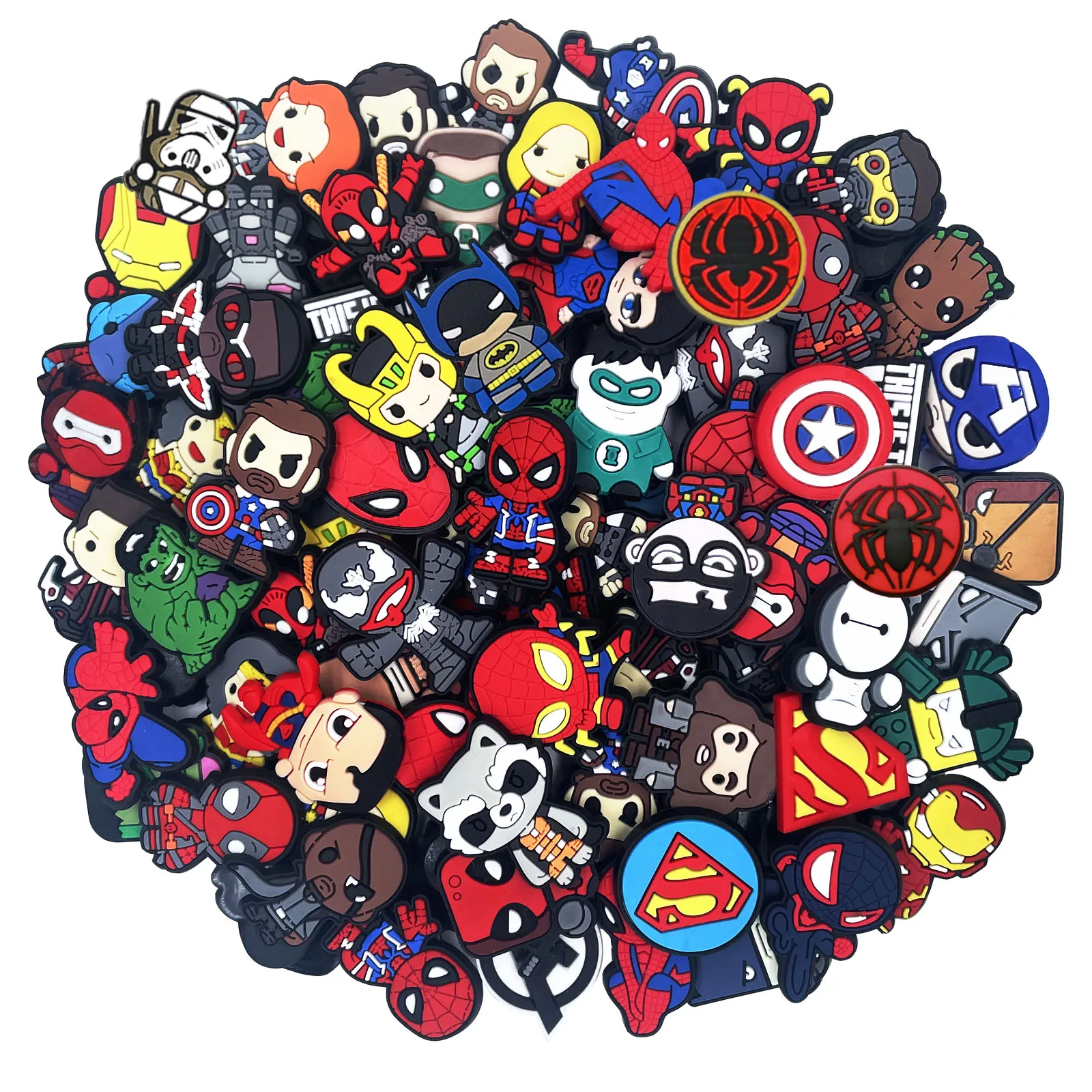 

Random 10-50Pcs Marvel Series Shoe Charms For Key Chain Sandals Beach Bags, DIY Shoe Decorations Accessories Shoes Pins