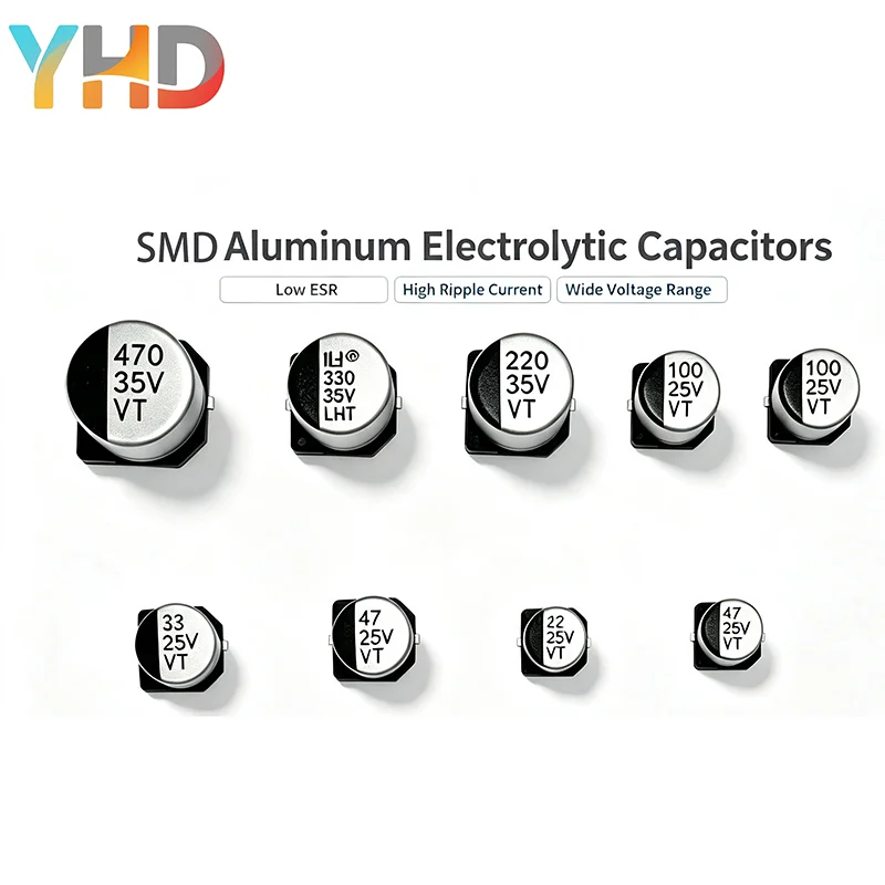20PCS SMD 4*4.5 Size 50V 35V 25V 16V 10V 6.3V 0.1UF 1UF 4.7UF 10UF 22UF 33UF 47UF Aluminum Electrolytic Capacitor