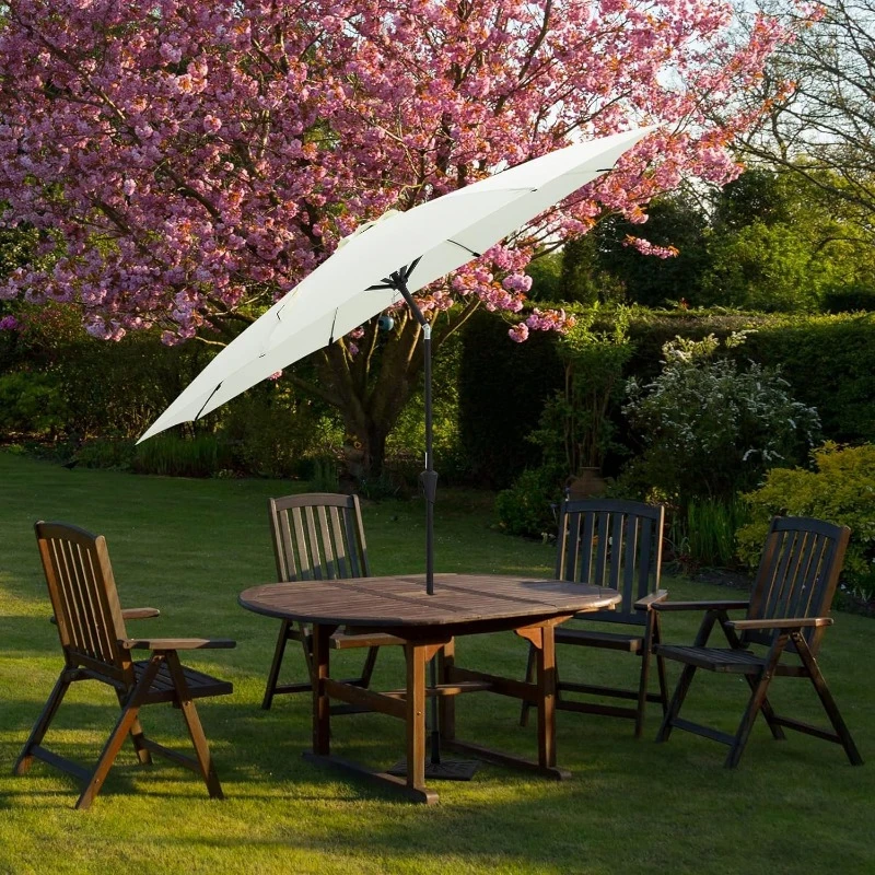 

11 ft Outdoor Market Patio Table Umbrella with Fiberglass Rib Tips and Tilt