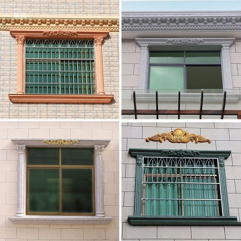 Roman column window cover mold Villa cement window model line Window line mold Full set of European formwork