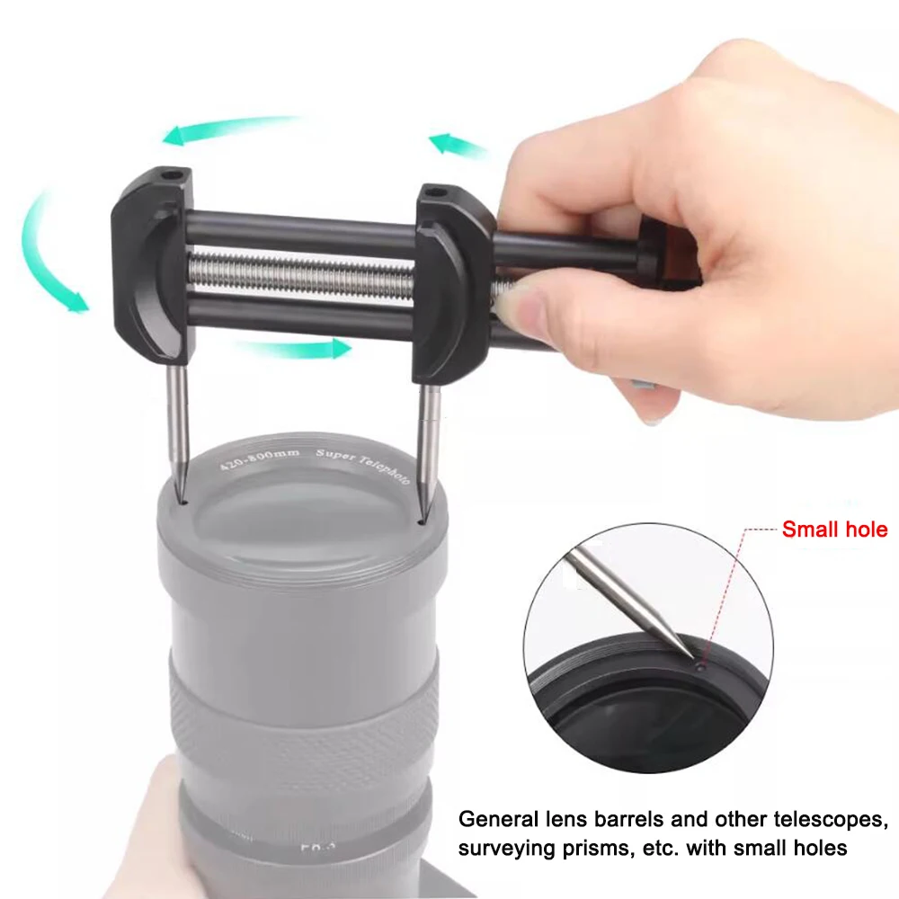 Strumento di riparazione dell'obiettivo della fotocamera FOTGA in lega di alluminio Kit di strumenti di riparazione del filtro dell'obiettivo della fotocamera universale accessori per la rimozione della chiave