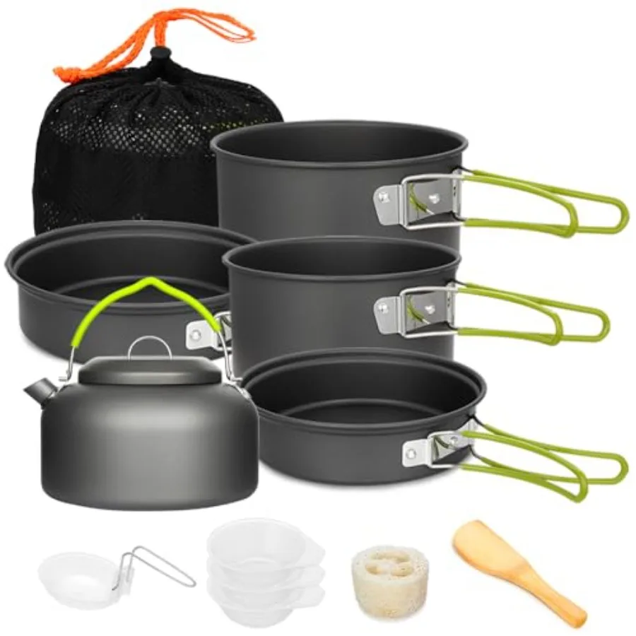 

Camping Cookware Set Camping Gear Campfire Utensils Non-Stick Cooking Equipment