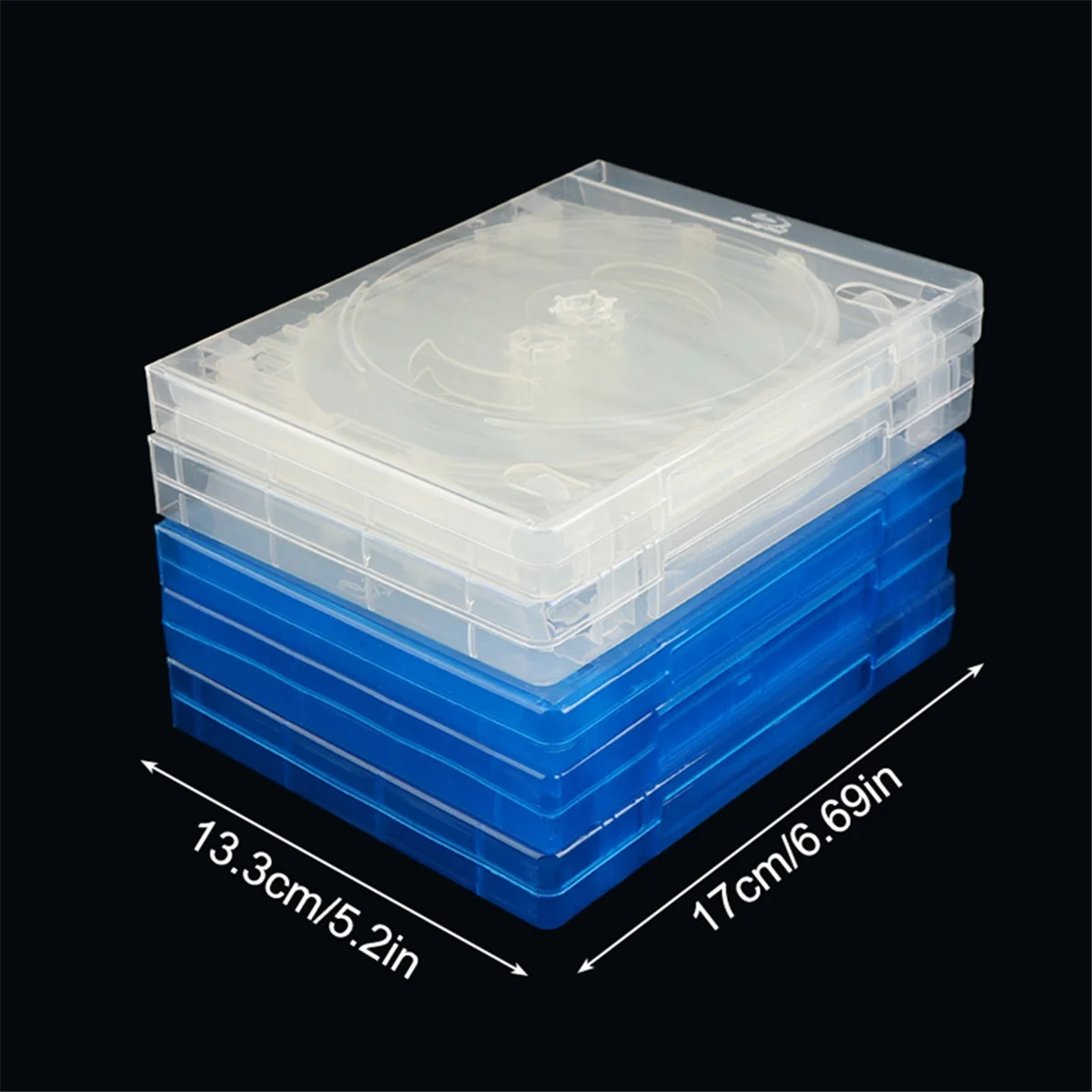 CD Storage Box 10-Piece Pack CD Case Plastic Double-Sided CD Storage Car CD Case Thickened DVD Case,Blue