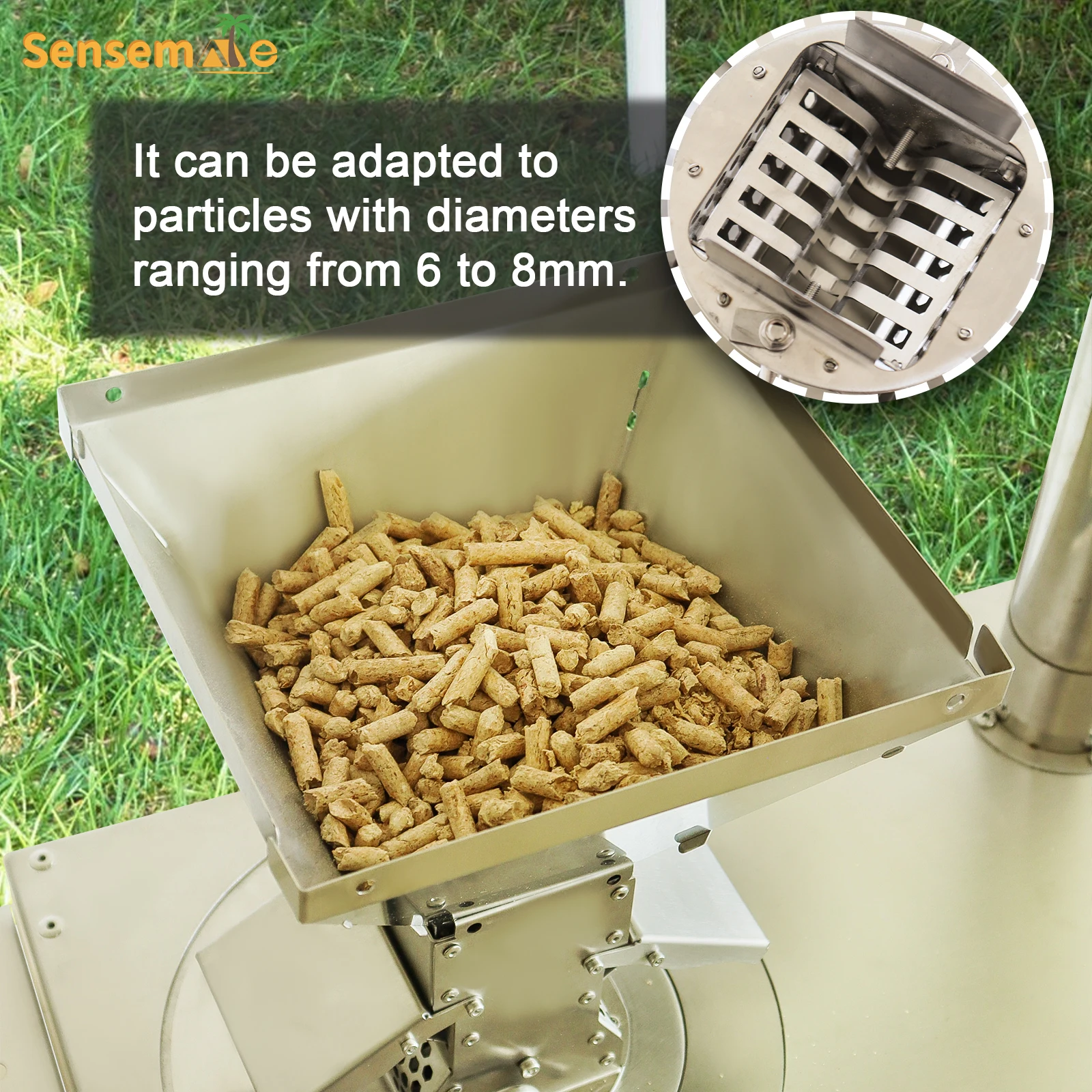 

Портативный обогреватель пеллет 105 мм, палатка для кемпинга, камера сгорания, лоток из нержавеющей стали, ручное зажигание, уличное зимнее отопление