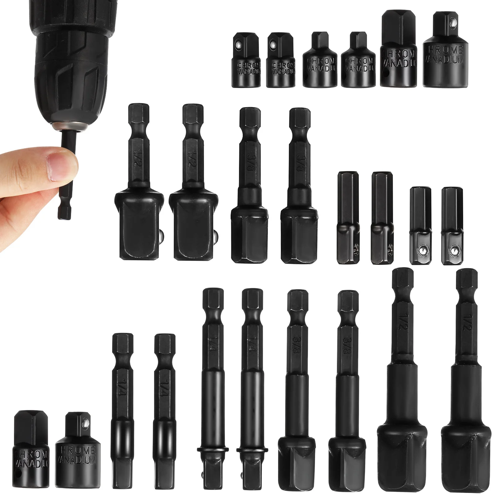 Conversion Connector Adapter Drill Bits Lengthen Extension Converter Ratchet Wrench