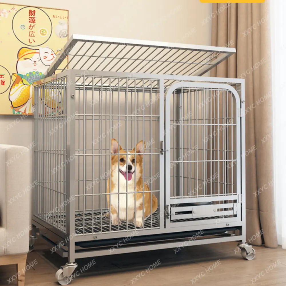 Dog Crate Medium-Sized Dog Small Large Dog Pet Fence Teddy Corgi Special with Toilet