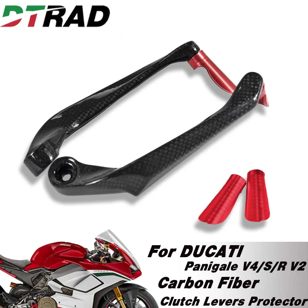 For DUCATI Panigale V4/S/R/SP V2 1199/S 1299/S Motorcycle Handle bar Grips End Carbon Fiber Brake Clutch Levers Protection Guard