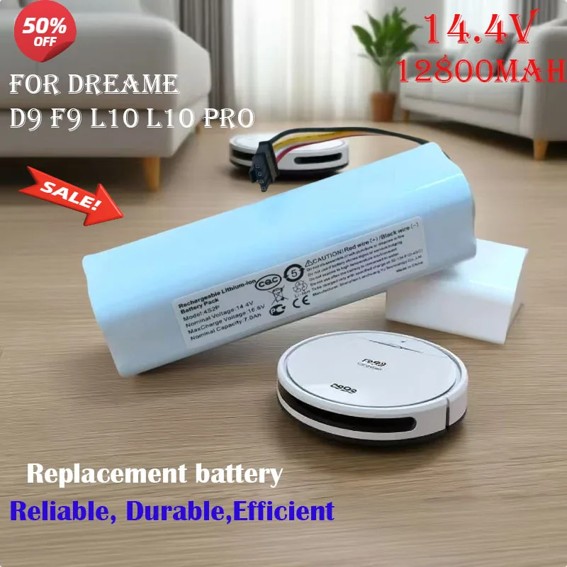

Original 14V 12800mAh P2008-4S2P-MMBK Replacement Battery For Dreame F9 D9 L10 Pro Plus RLS3 RLS5 RLS5L RLS5D Accessories Parts