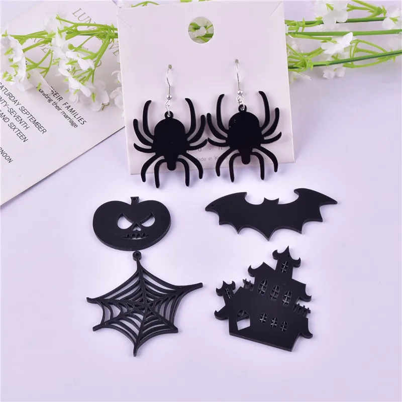 10 pz/pacco Halloween Spider Ghost House zucca acrilico Charms ciondolo gioielli che fanno artigianato fai da te