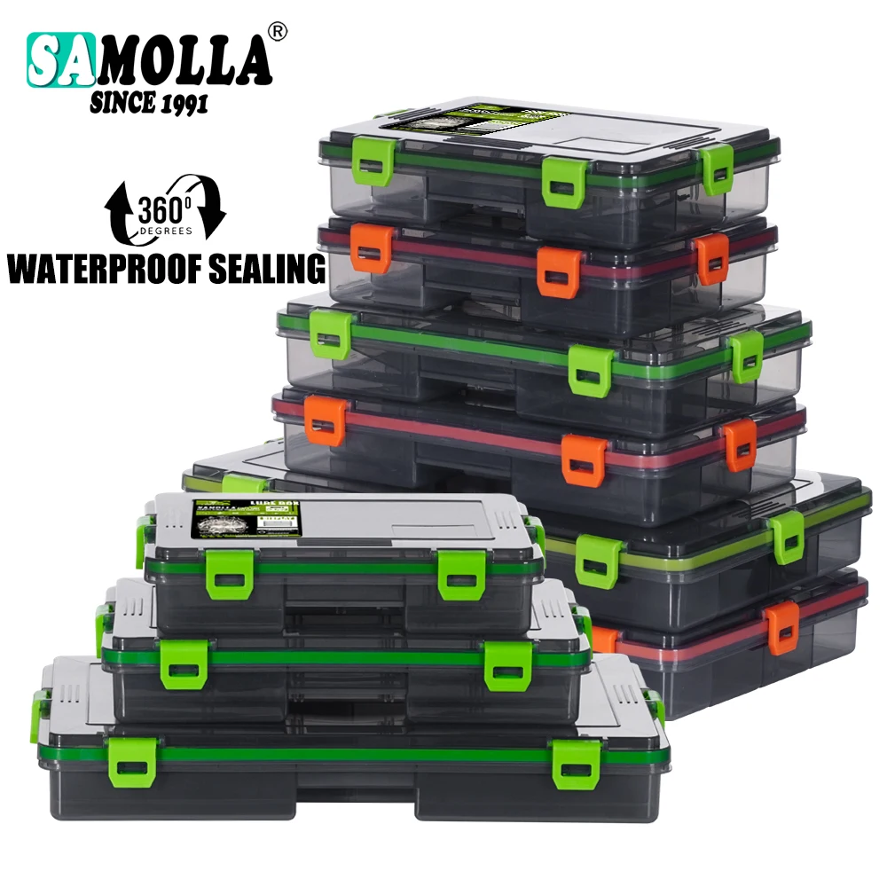 SAMOLLA Fishing Tackle Waterproof Box Lure Storage Lure Hook Boxes Baits Container Storage Case Fishing Accessories