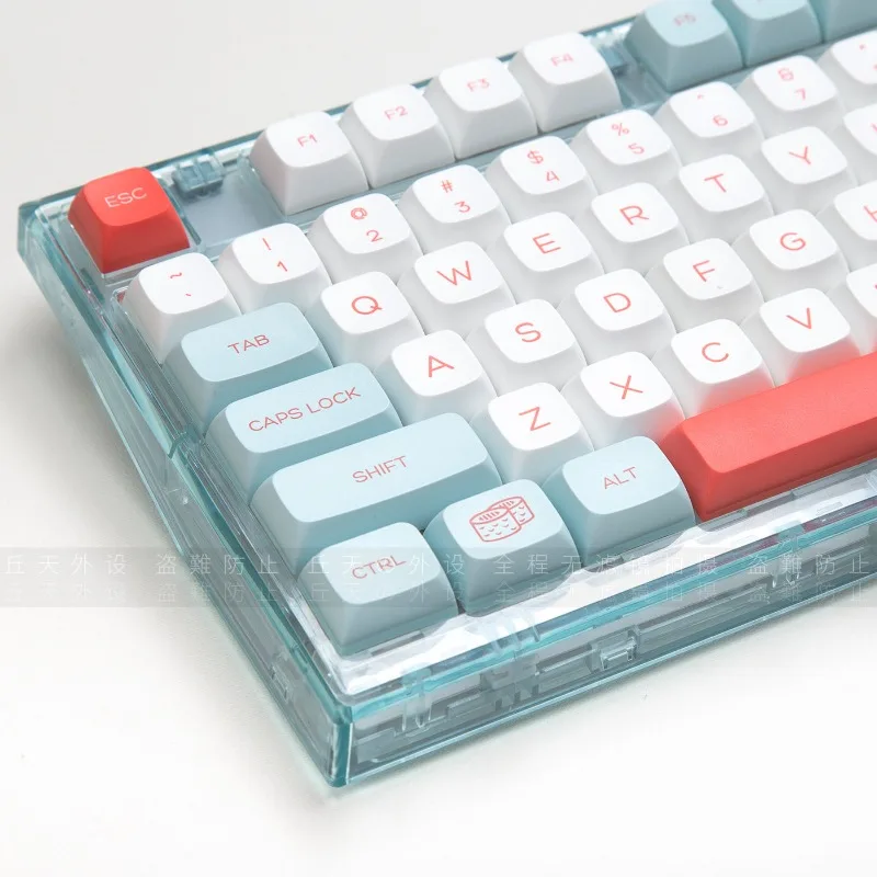 Salmon Theme Keycaps Set Customized XDA Profile PBT Sublimation Keyboard KeyCaps for Mechanical Keyboard Creativity Accessories