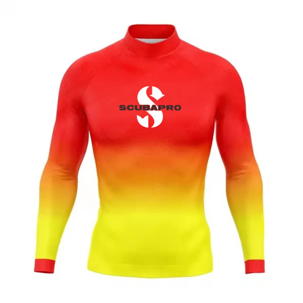 Nowe męskie koszulki surfingowe z długim rękawem Rash Guards Strój kąpielowy z ochroną UV Surfing Nurkowanie Stroje kąpielowe Pływanie Surf Odzież