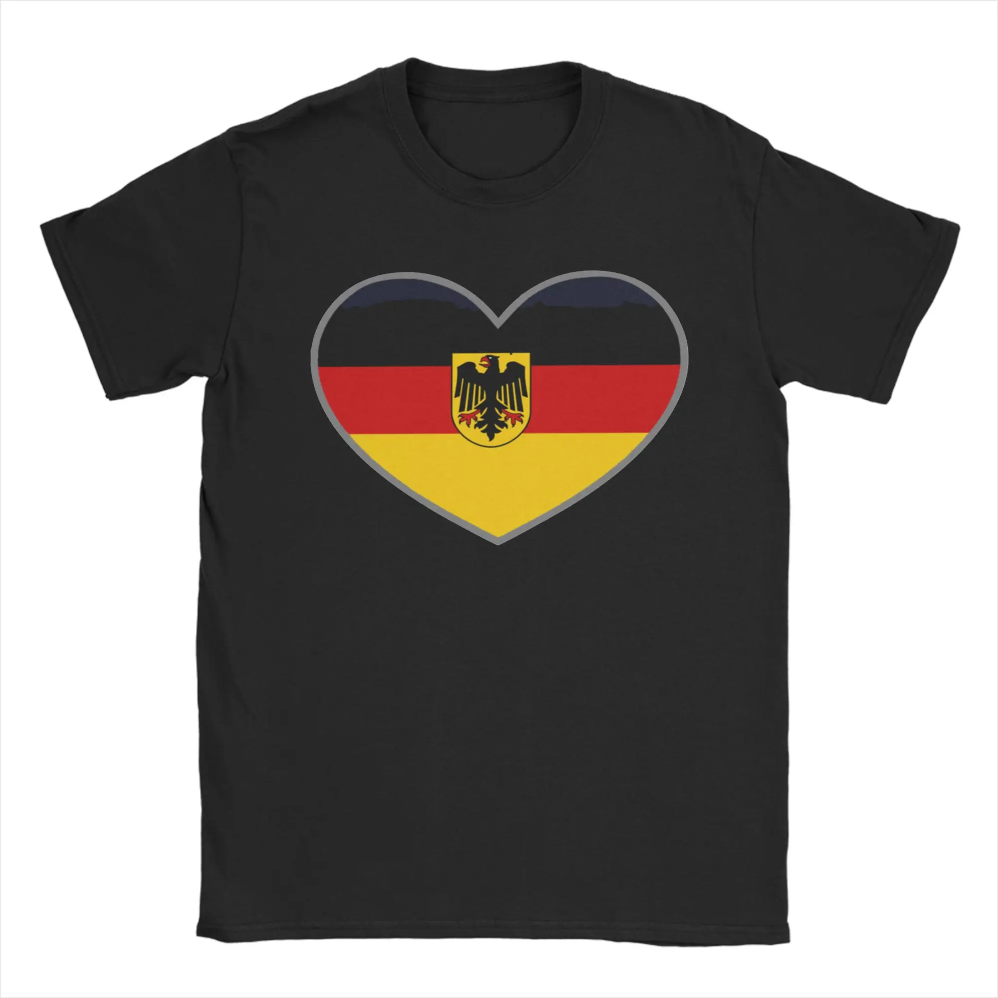 Republic of Germany Flag T Shirt Unisex Cotton Top Tee Retro German Pride Crewneck Short Sleeve