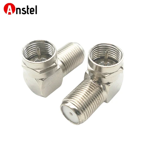 Conector aéreo de TV tipo F, adaptador satelital de ángulo recto de 90 grados, convertidor Coaxial RG6 RF para Cable de antena