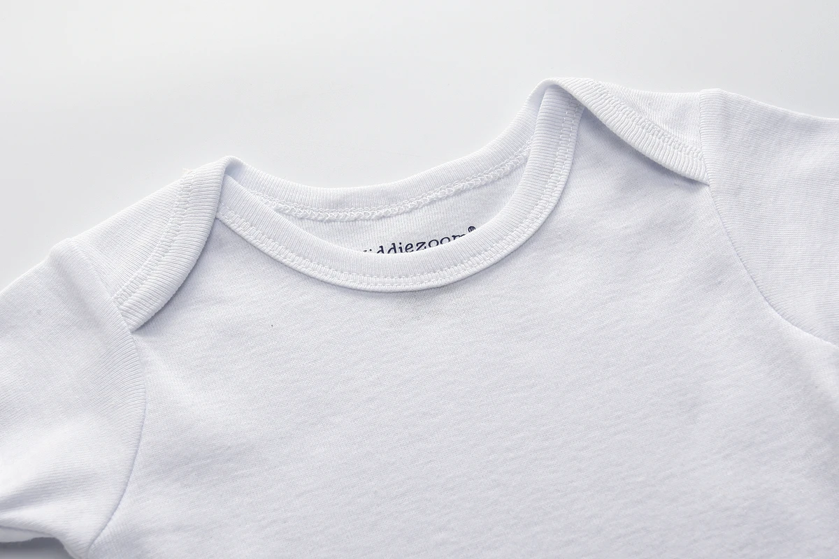 

Pure White Five-Piece Unisex Short Sleeve Triangle Romper Baby Bodysuits 0-12 Months Summer Clothes for Boys And Girls