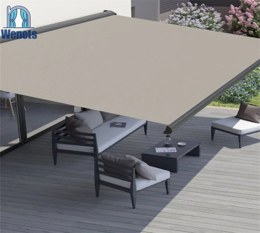 Wall Mounted Full Cassette Retractable Awning with Adjustable Angle