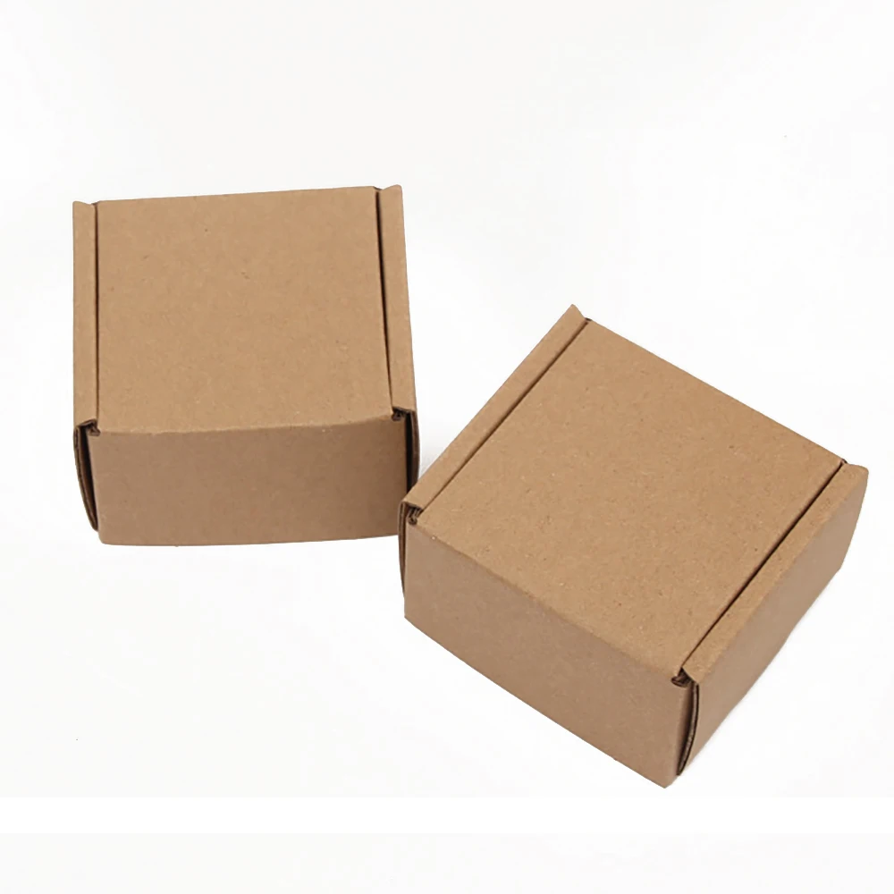 20Pcs DIY Handmade Soap Cardboard Box Thick Corrugated Paper Packaging Mailer Box Brown Carton Gift Small Wrapping Box