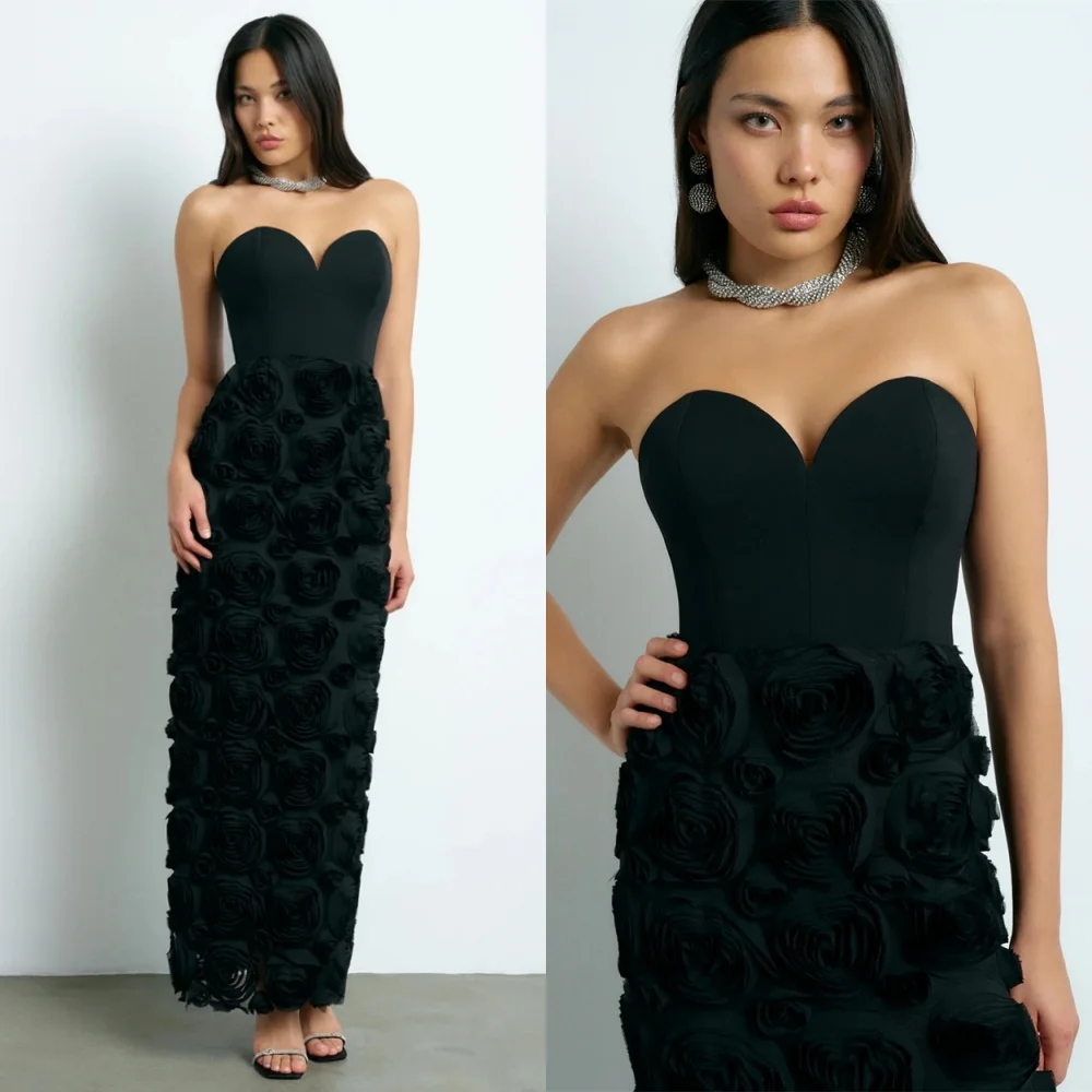 

Customized Luxury Jersey Evening Dresses Exquisite Sweetheart Homecoming Dresses Temperament Flowers Special Occasion Gowns