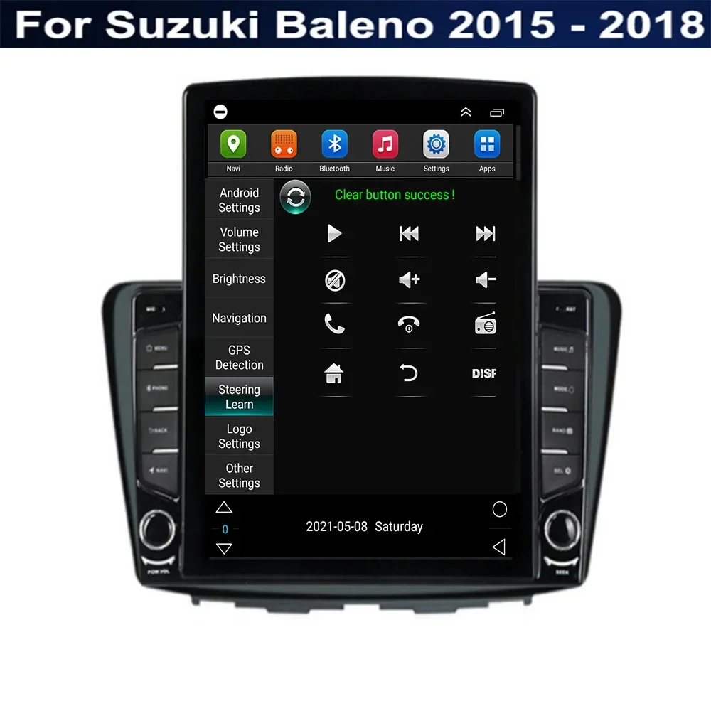 9.7 "شاشة تسلا على الطراز العمودي Android14 راديو السيارة لسوزوكي بالينو 2015 2018 + نظام تحديد المواقع والملاحة مشغل فيديو الوسائط المتعددة Carplay