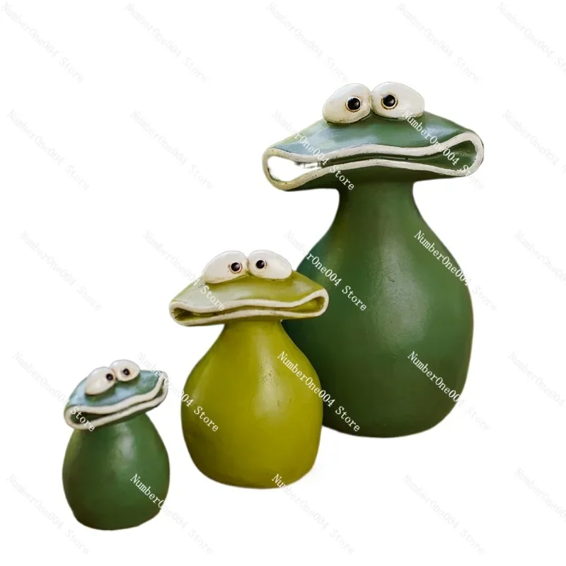 

3pcs Funny Resin Frog Decor - Outdoor Garden & Home Desktop Statues, Creative Big Mouth Frog Ornaments