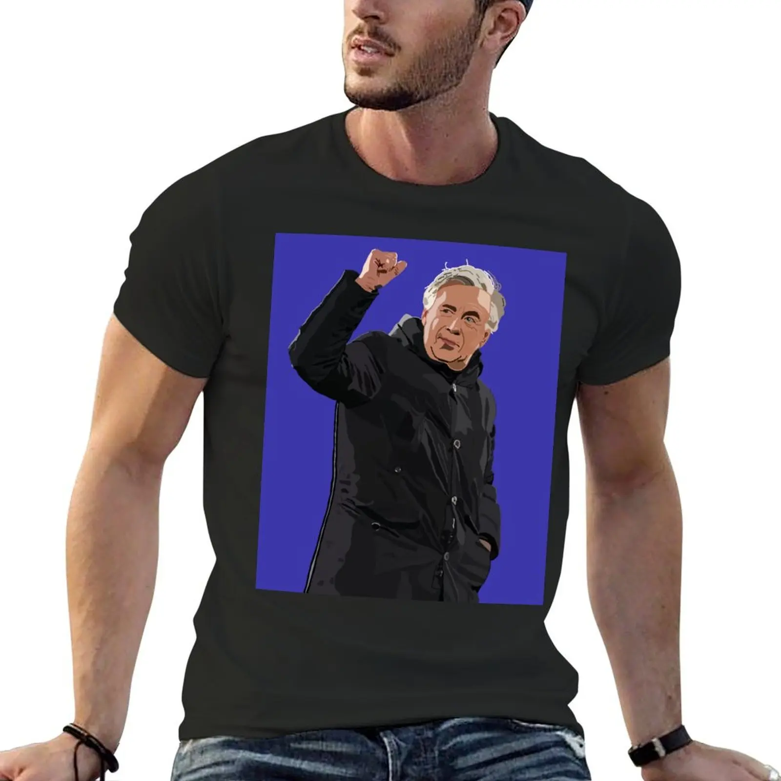 

Carlo Ancelotti Digital Art T-Shirt customs kawaii clothes heavy weight t shirts for men