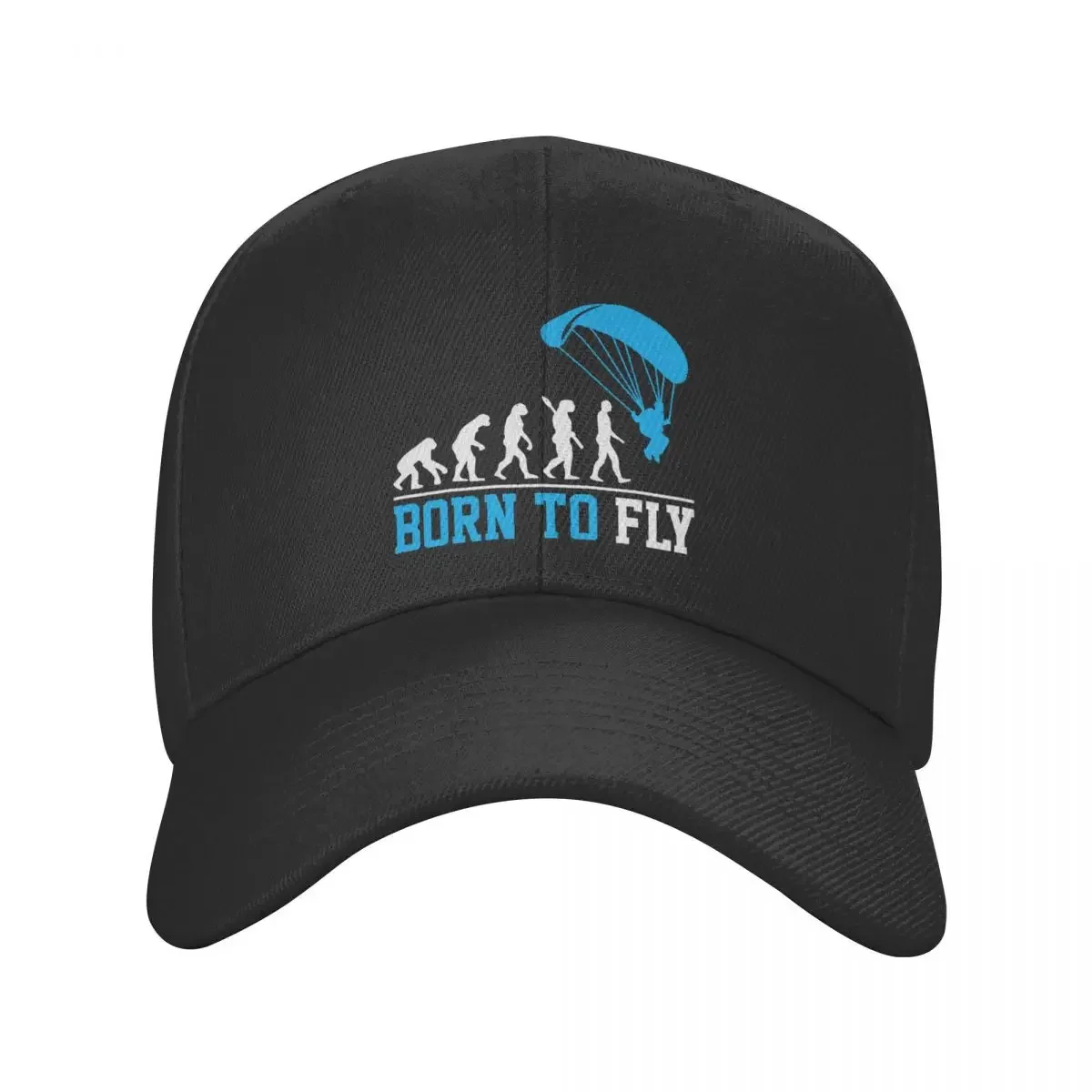 Personalized Evolution Paragliding Born To Fly Baseball Cap Men Women Breathable Paraglider Skydiving Dad Hat Streetwear