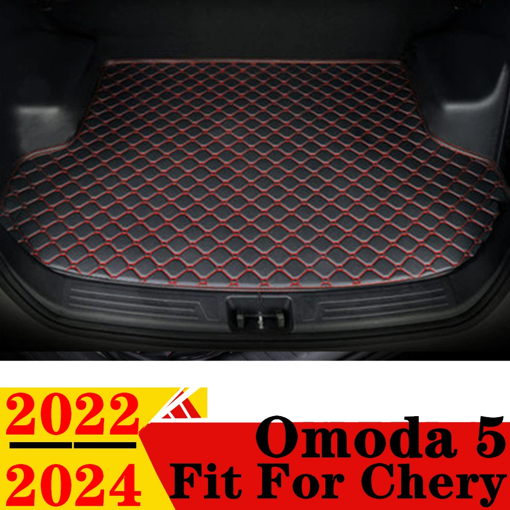 Car Trunk Mat For Chery Omoda 5 2024 2023 2022 Flat Side Rear Cargo Protect Carpet Liner Cover Tail Boot Tray Pad Vehicles Parts