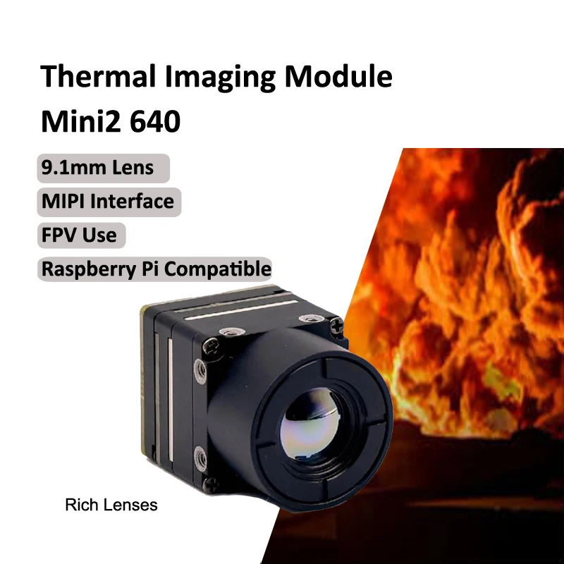 Infiray Infrared Uncooled Thermal Imaging Camera Module Mini2 640 9mm Lens CVBS Analog Video Output PAL for FPV Drones