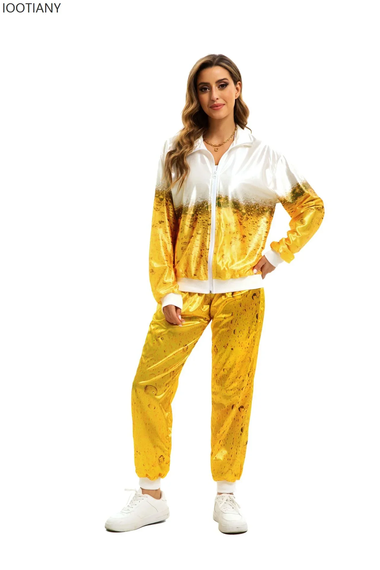 CosplayMen's And Women's Oktoberfest 80s 90s Retro Casual Wear Long Sleeve Zipper Jacket Pants Cosplay Beer Party Costume Sports