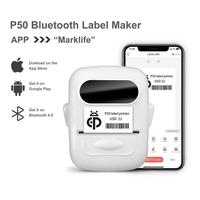 Mini Thermal Label Printer P50 12-57mm Portable Tag Printer Inkless Wireless Labeling Machine Pocket Adheisve Sticker Printer