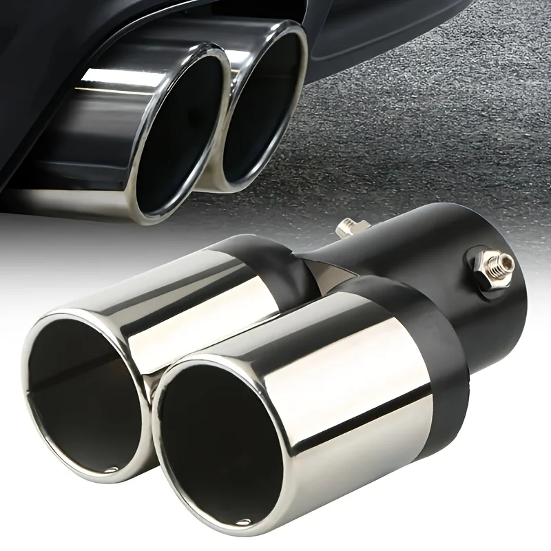 Automotive dual exhaust pipe head chrome stainless steel automotive exhaust muffler head rear tailpipe automotive accessories - Image 6