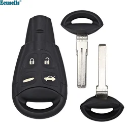 Ecusells 4 Button Remote Key Shell Housing Case Fob for SAAB 9-3 9-5 with Insert Key