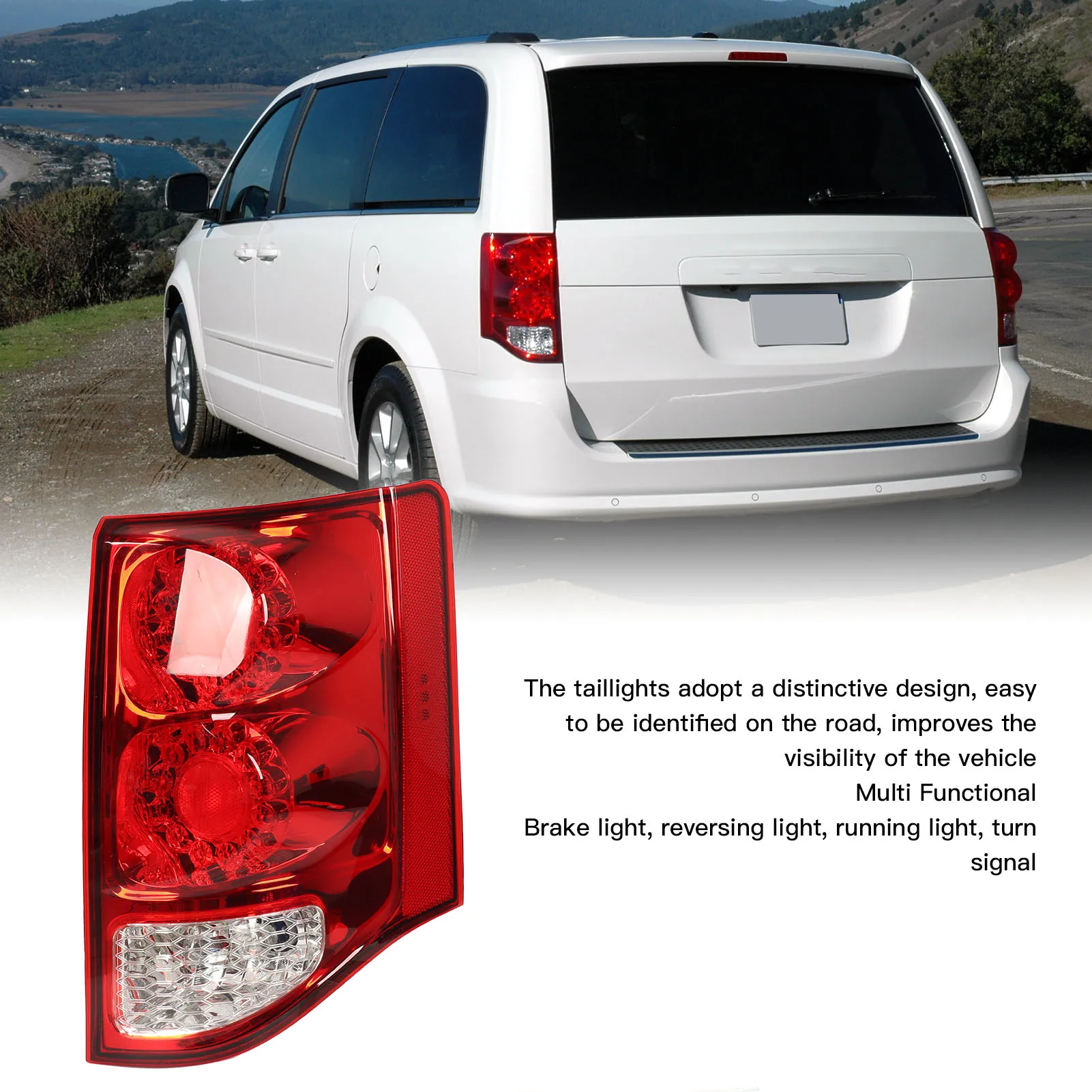 For Dodge Grand Caravan 2011-2020 1 Pc Right Side Turn Signal Brake Rear Tail Light Lamp Assembly American Version