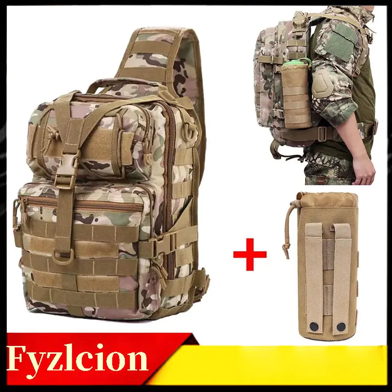 20L Shoulder Cross Shoulder Bag 800D Waterproof Oxford Men Tactical Backpack for Outdoor Hiking Camping