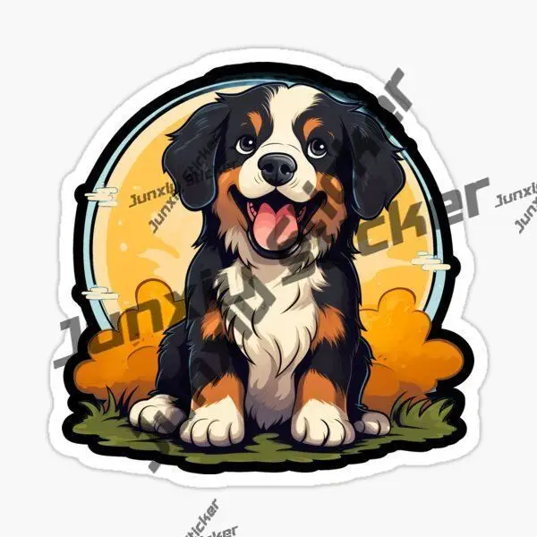 Cute Bernese Mountain Dog Breed Puppy Funny Sticker Knuckles Decoration for Bumper Bodywork Suv Travel Stickers on Car