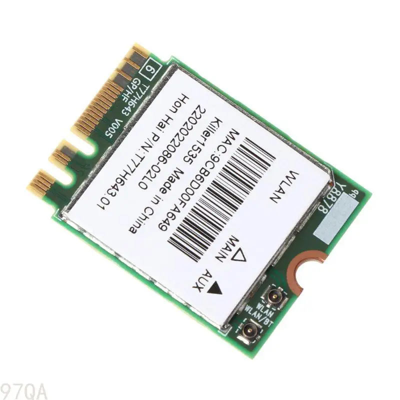 킬러 용 97QA 무선 어댑터 카드 1525 N1525 NGFF WiFi AC 867MBPS 4.1