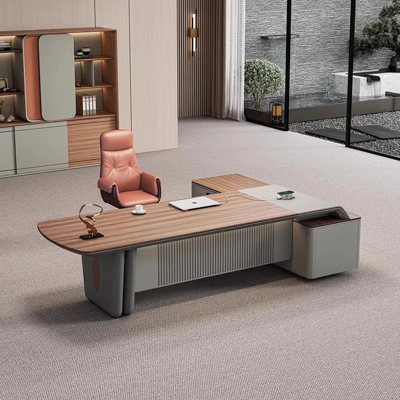 President's table High-end atmospheric desk Simple modern desk Office table and chair combination furniture