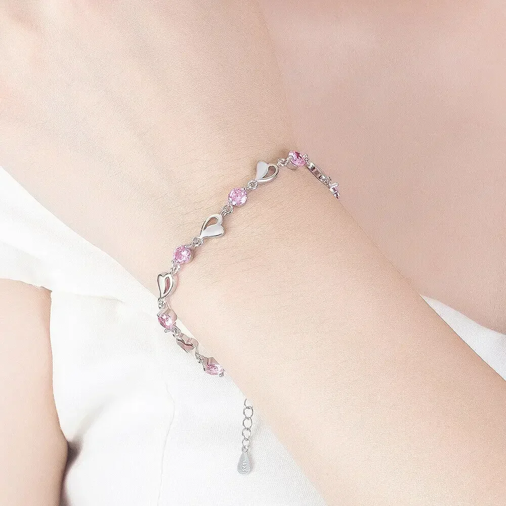 Zilveren Indiase mode-sieraden Zilver Kristal Hartvormig Dames voor armbanden Ketting