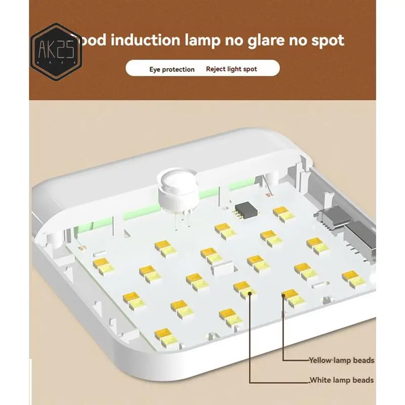 

AK25-датчик движения, перезаряжаемая светодиодная лампа для спальни, кухни, лестницы, прихожей, гардероба, освещения шкафа