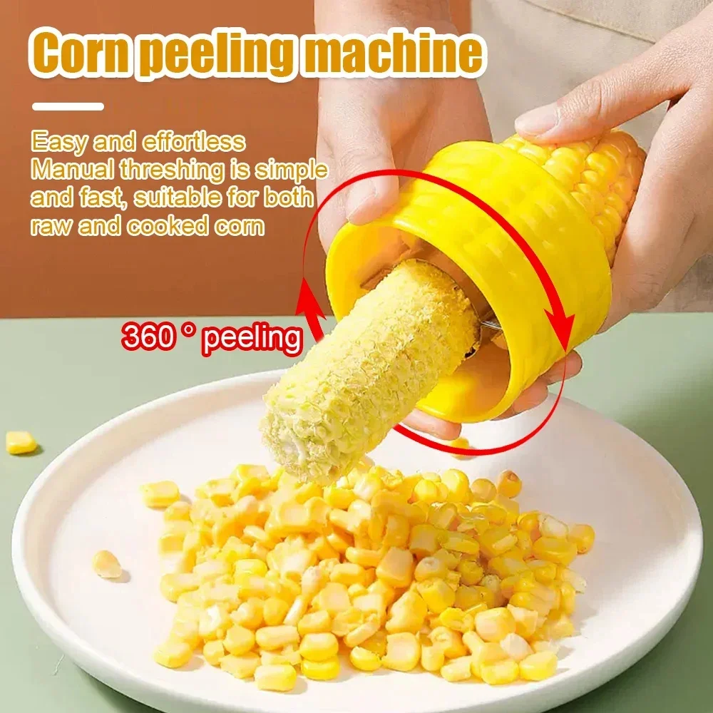 Stainless Steel Corn Peeler Corn Thresher Convenient Easy Peel Corn and Clean Fruit Vegetable Kitchen Cooking Accessories Tools