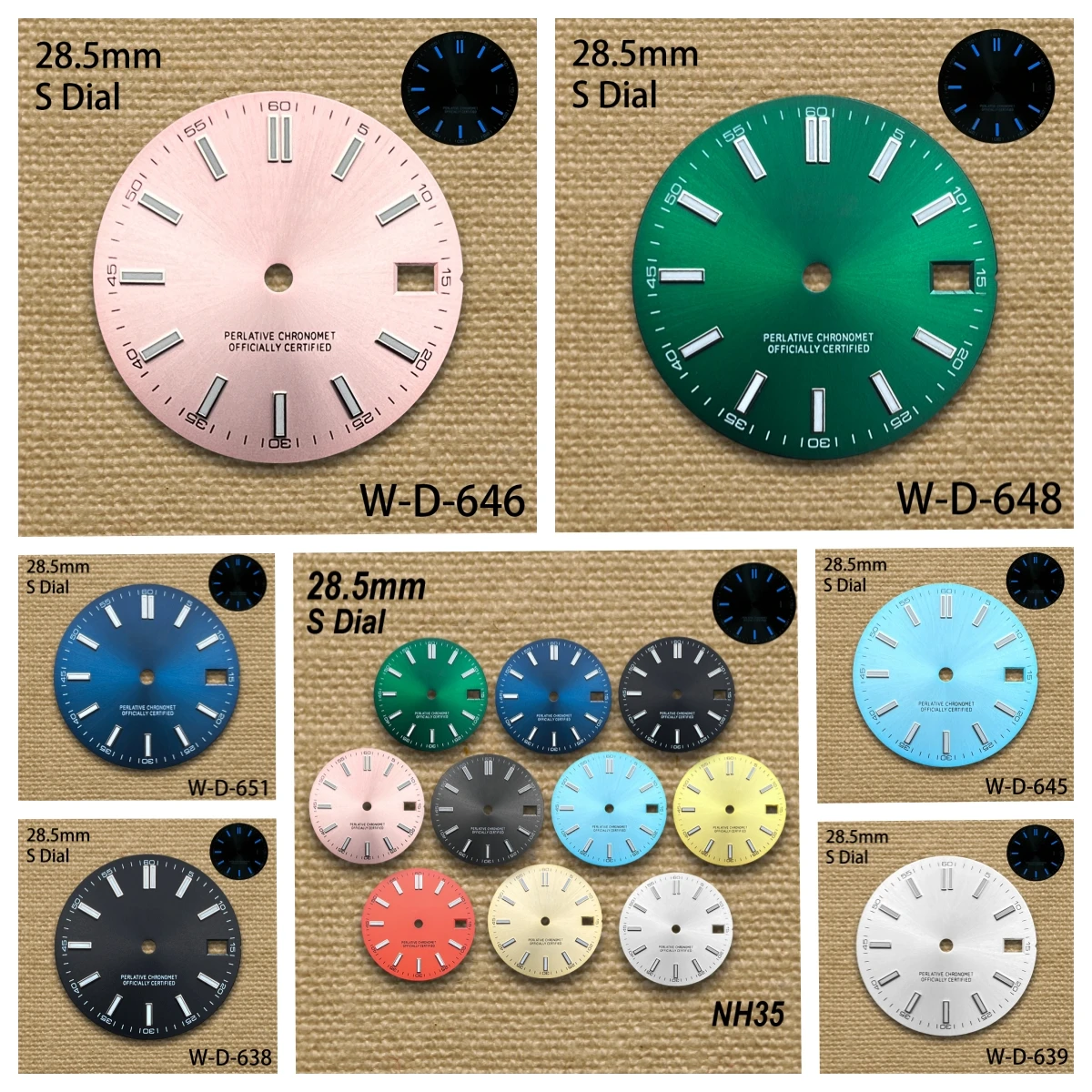 

28.5mm S logo Dial Suitable For NH35/NH36/4R Japanese Movement Blue Luminous High quality Classic Watch Modification Accessories