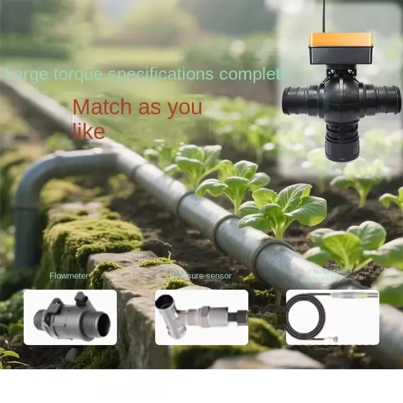 i DaringFish PLC-Controlled Intelligent Electric Ball Valve Three-Way Plastic IP68 Waterproof Solar Farm Irrigation System