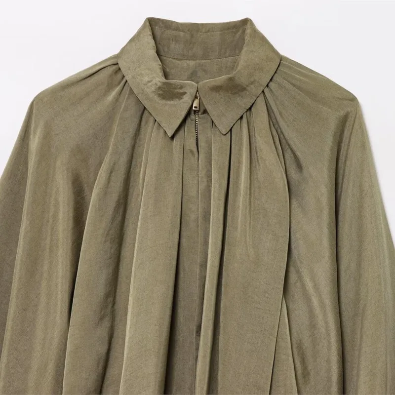Ruched Bomber Jackets for Women Puffy Oversized Jacket Woman Summer Coats Demi-season Jacket for Women New in Outerwears - view 6