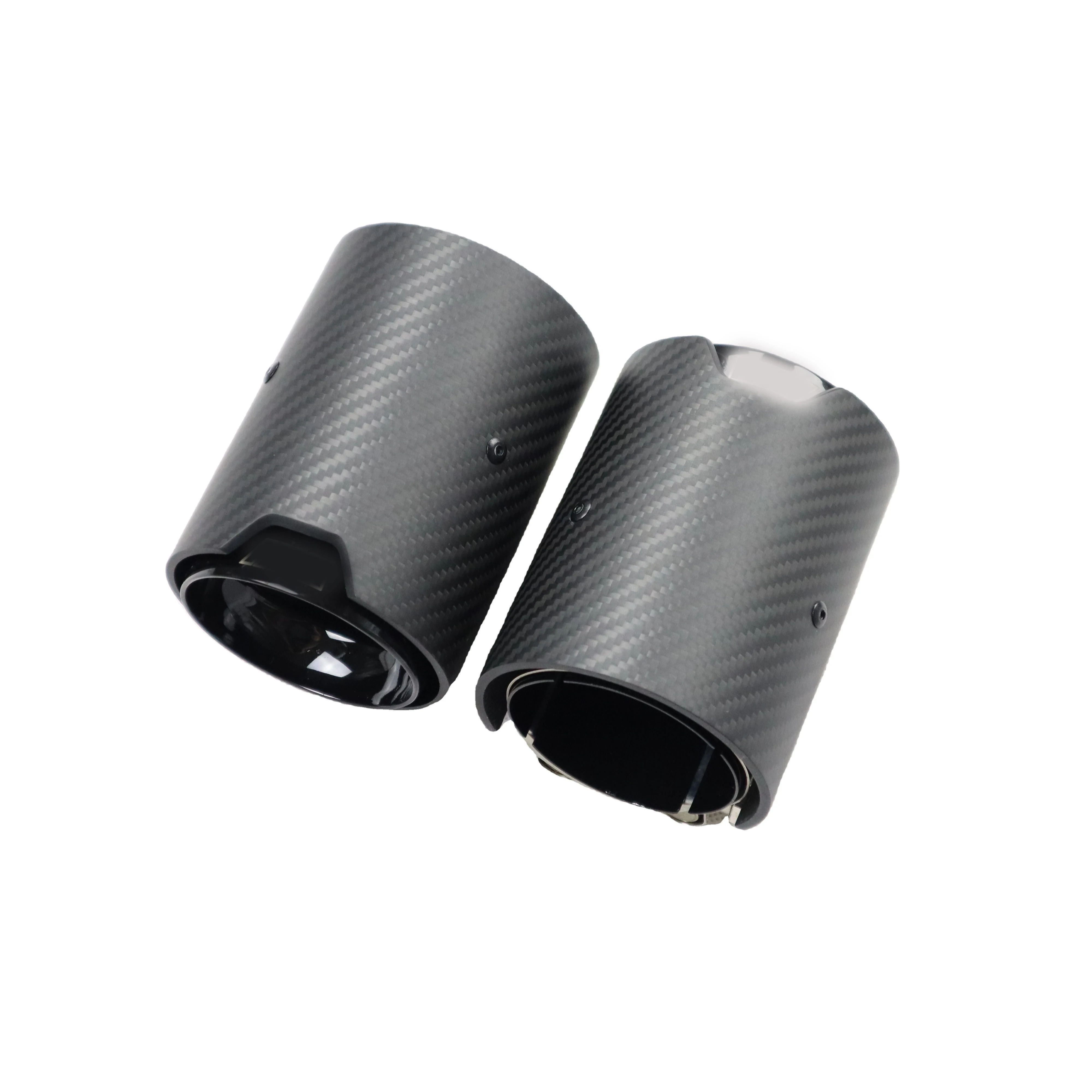 Carbon Fiber Chrome Tailpipe With Net Exhaust Tips For BMW M2 M3 M4 F87 F80 F82 F83