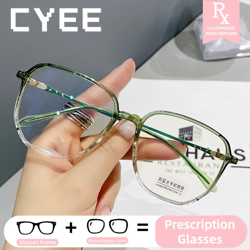 

CYEE Personalized TR90 Anti Blue Light HD Glasses Photochromic Myopia Eyeglasses Customization Prescription Optical Eyewear Lens