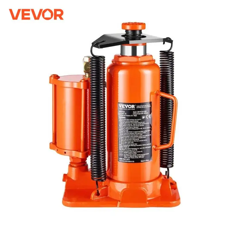 VEVOR Air Hydraulic Bottle Jack, 12 Ton Pneumatic Hydraulic Bottle Jack with Manual Hand Pump for Pickup, Truck, RV, Auto Repair