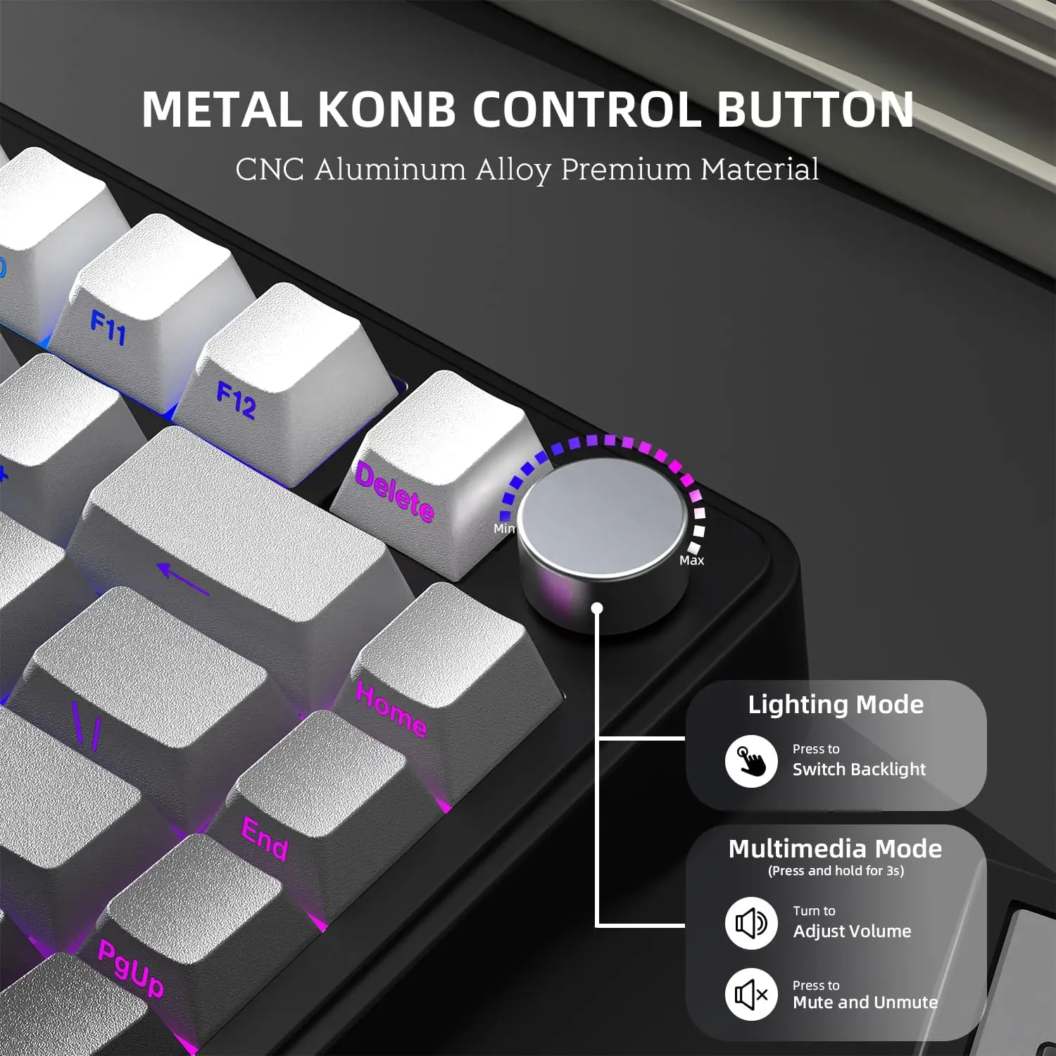ATTACK SHARK X85 Wireless Mechanical Gaming Keyboard,TKL 82 Keys,Gasket Structure,Knob,RGB Hot Swappable Custom Keyboard