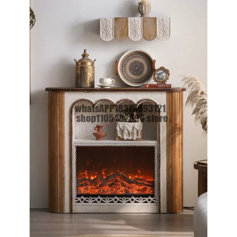 simulation flame entrance entrance French retro fireplace decorative cabinet electronic fireplace B & B villa living room - view 4