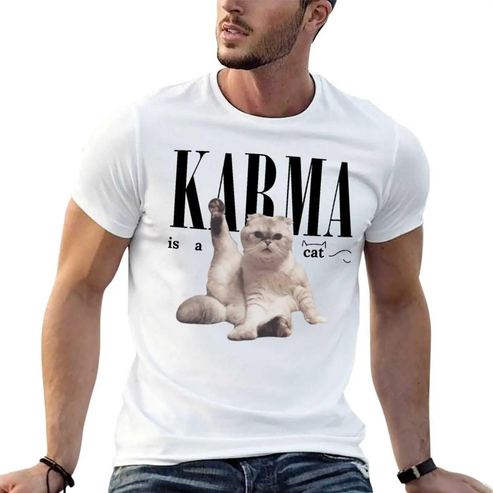 

Karma is a cat Meredith T-Shirt anime t shirts oversize man t shirt designer T-Shirt